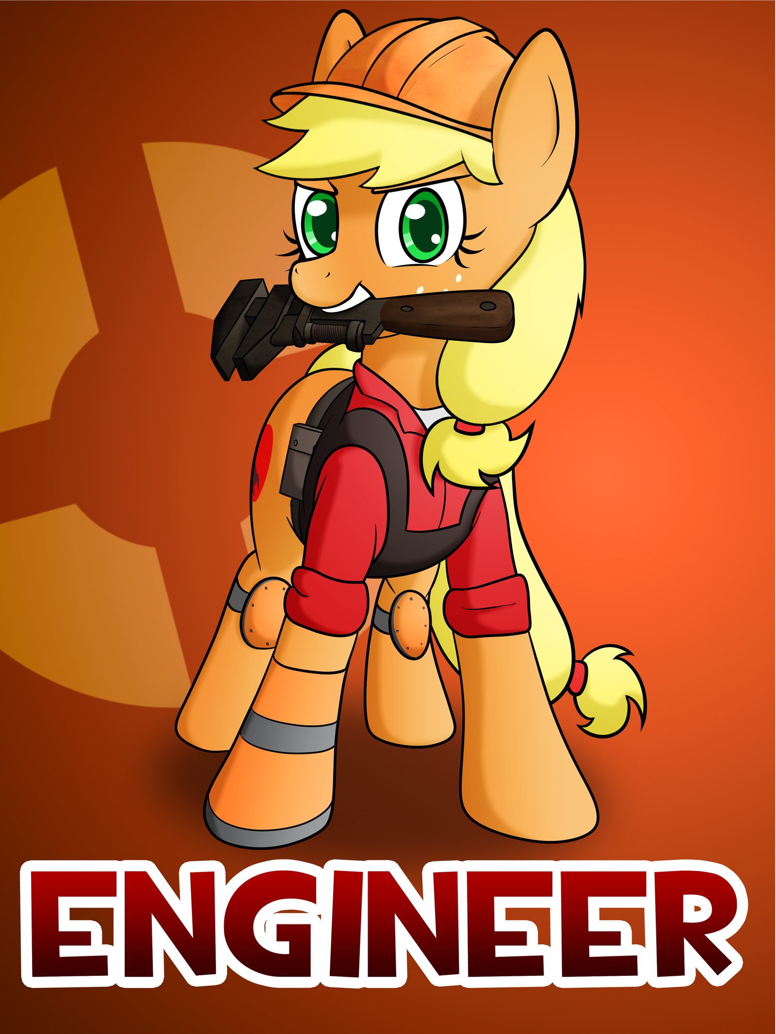 Here we need a distributor! - My little pony, Crossover, Team Fortress 2, Applejack, PonyArt