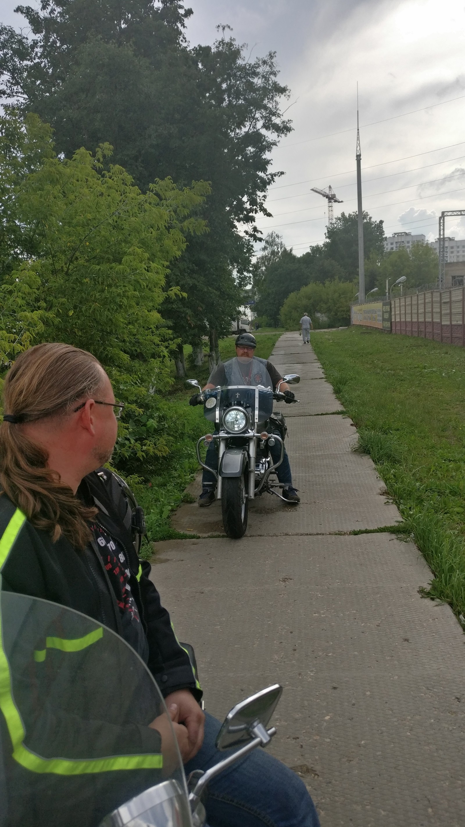 Motorcyclists - My, Motorcycles, Sidewalk, Volnica, Podolsk, Cattle, Longpost, Negative, Moto