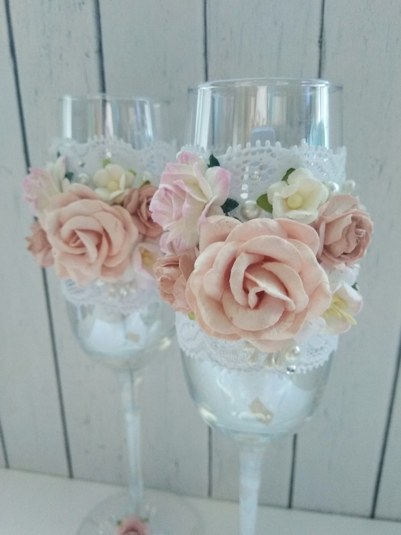 Wedding glasses - My, Wedding, Goblets, , Needlework without process, Longpost