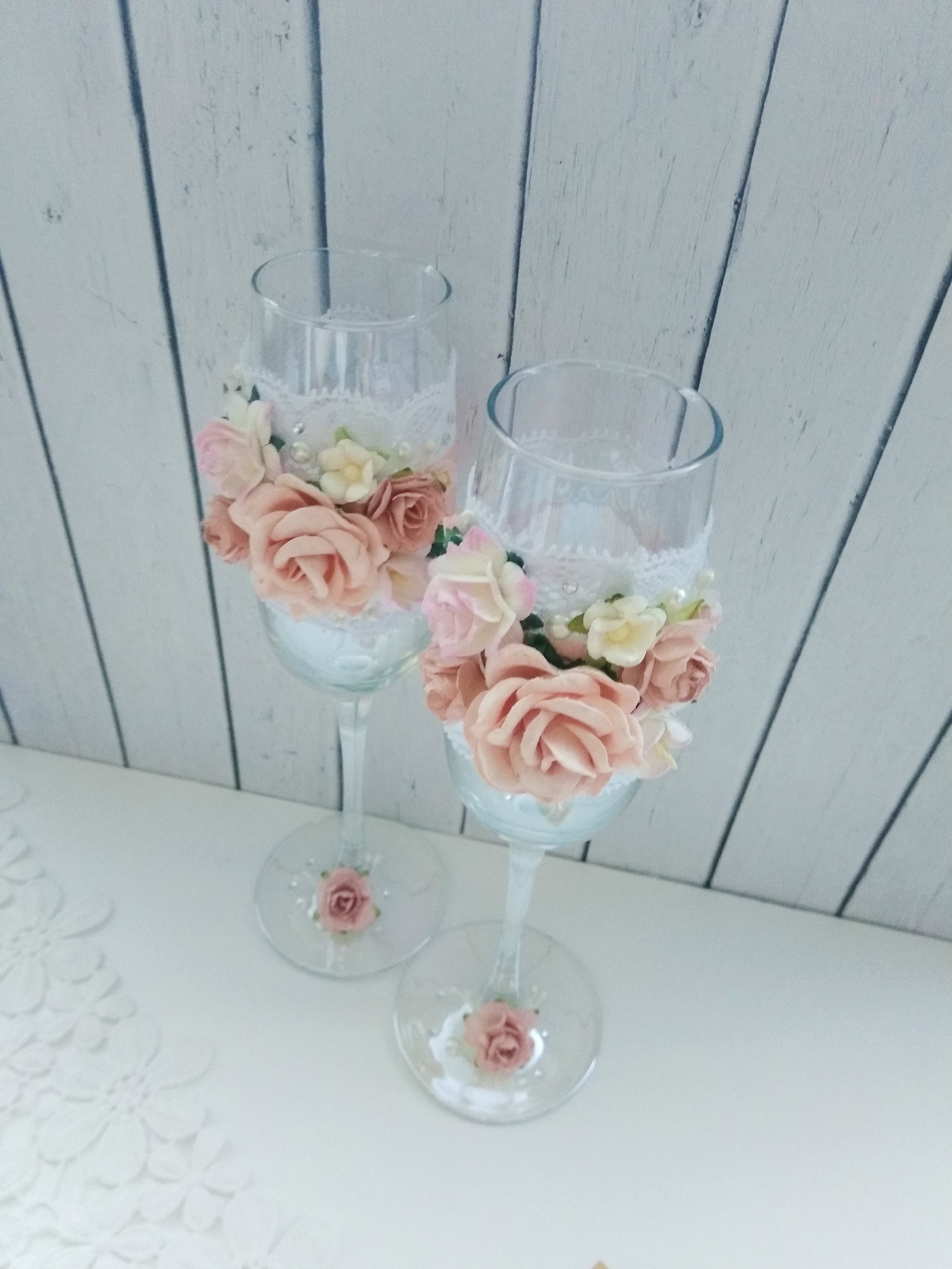 Wedding glasses - My, Wedding, Goblets, , Needlework without process, Longpost