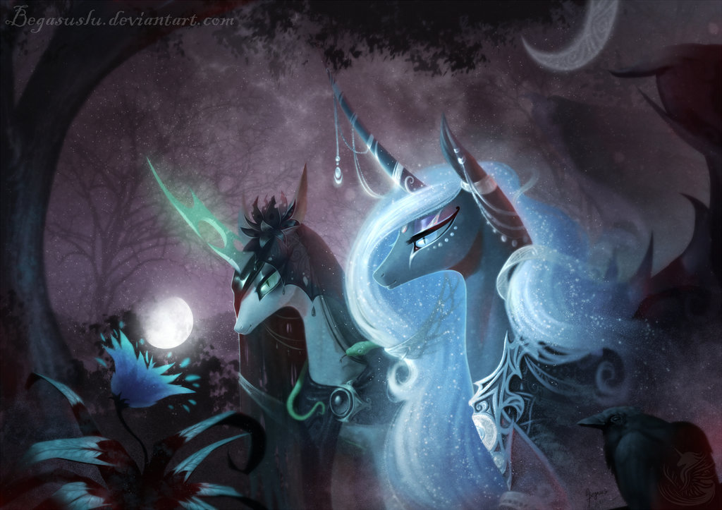 Dreaming Glory - My Little Pony, Queen Chrysalis, Nightmare Moon, PonyArt