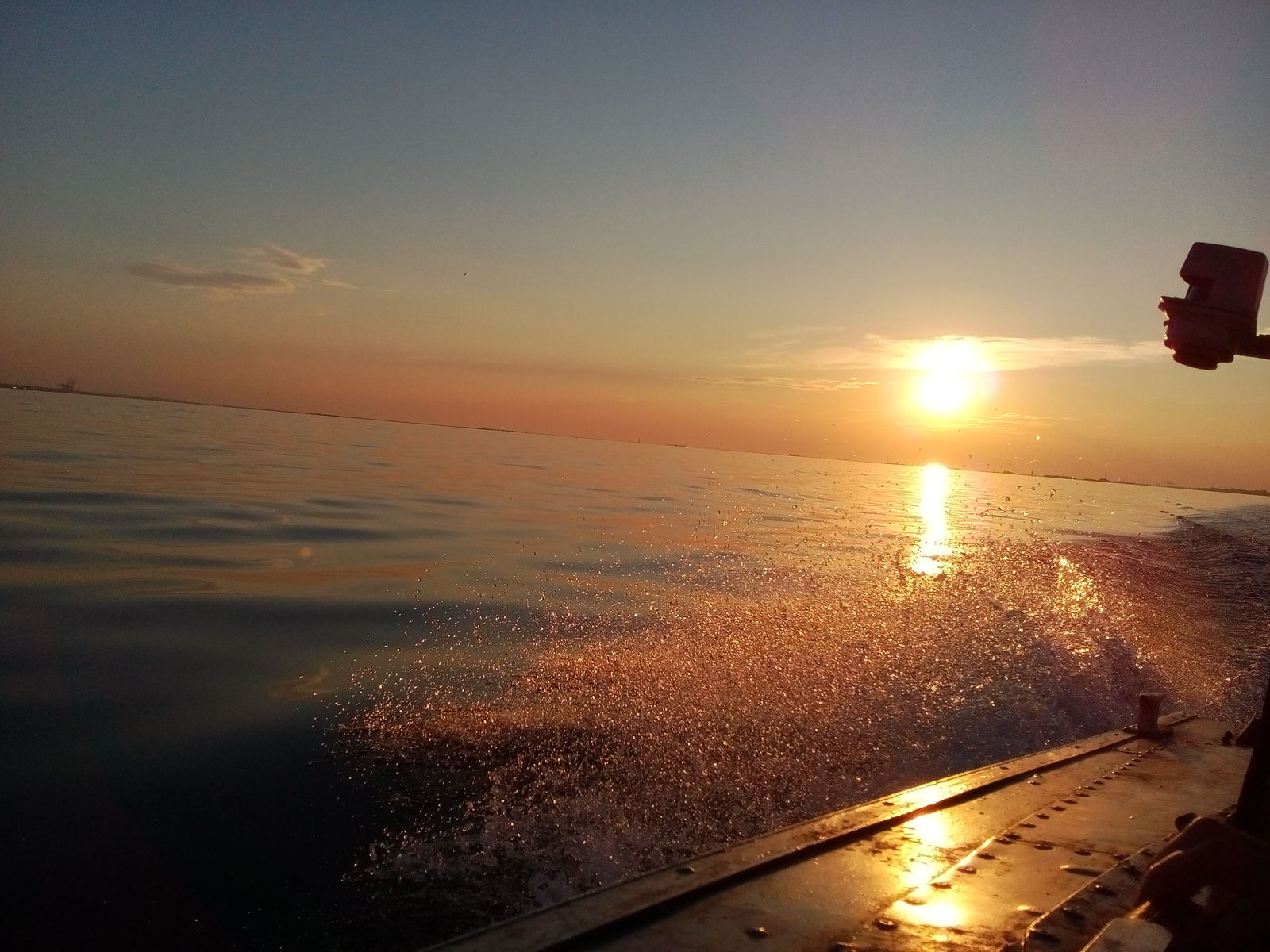 Evening on the Baltic: testing a boat motor of our own making. - My, Sea, , The Gulf of Finland, Boat motor, Longpost, Sunset