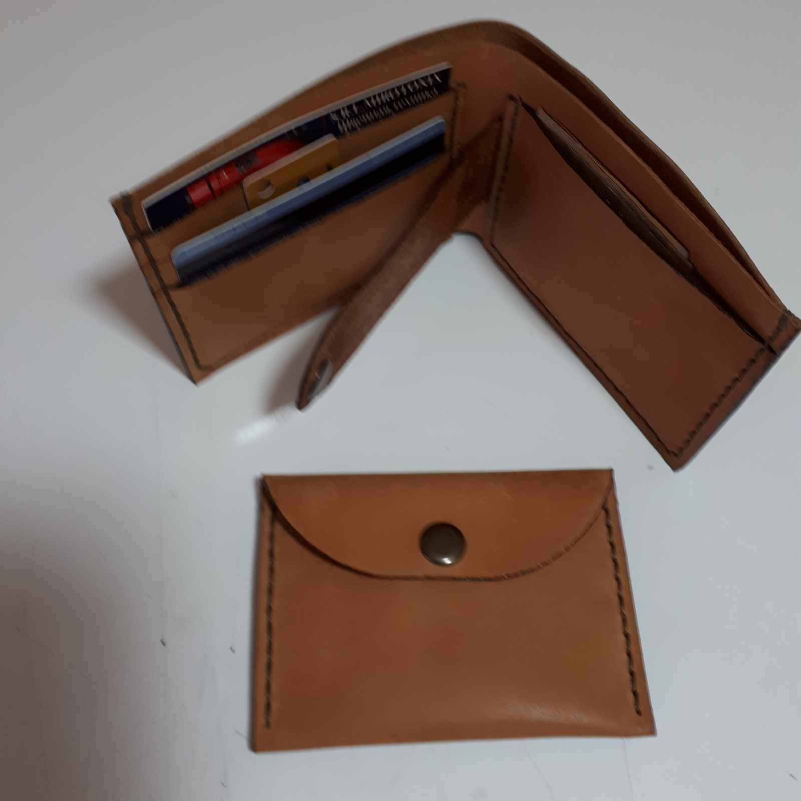 Collapsible mini wallet. - My, Leather, Handmade, Longpost