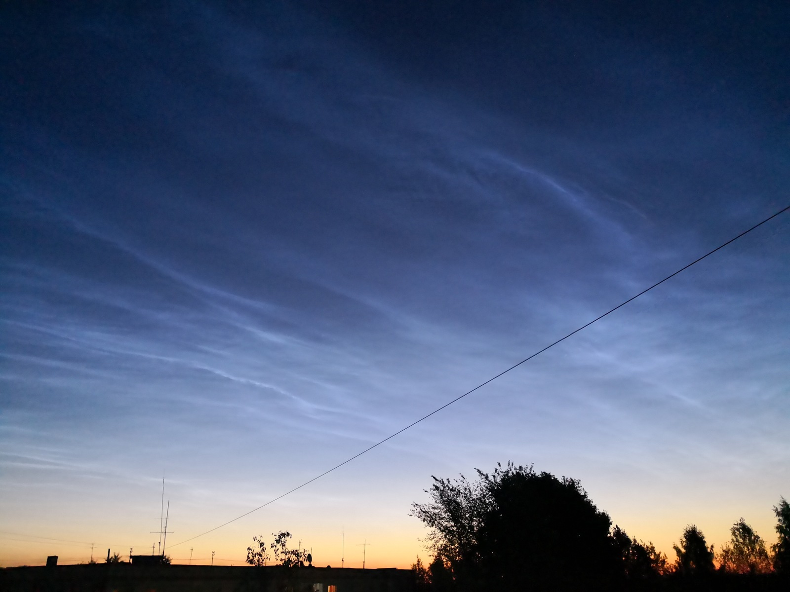 Noctilucent clouds - My, Sky, Stars, Astronomy, Mobile photography, Koryazhma, Nature, Atmosphere, Longpost, Stars