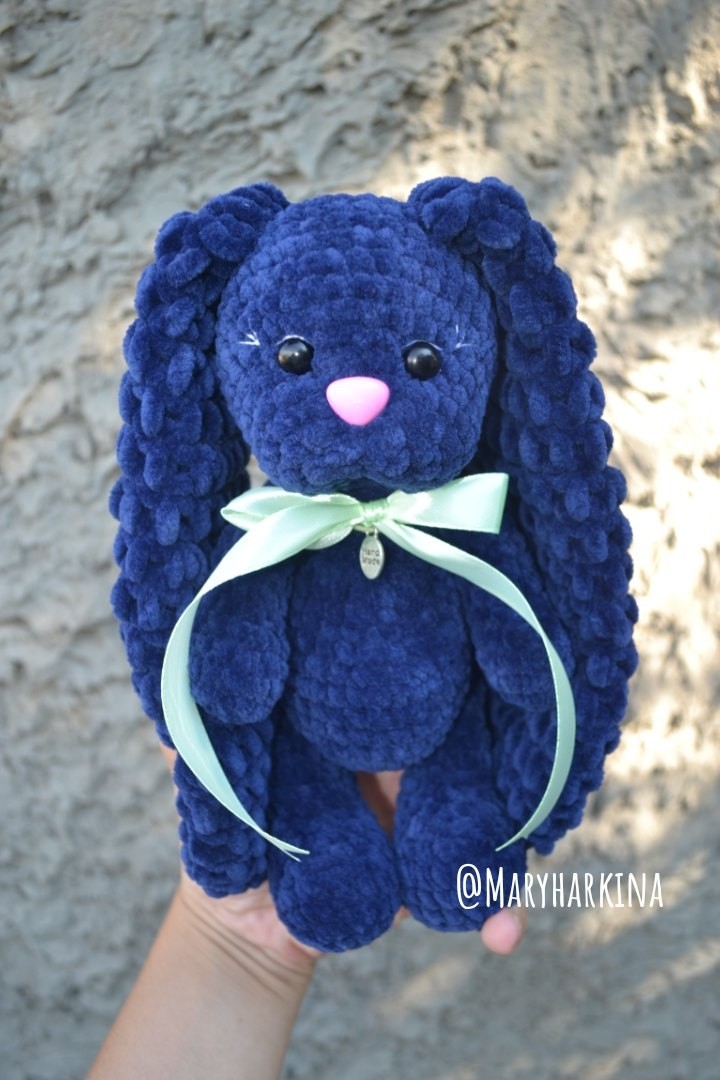 blueberry bunny - My, Crochet, Soft toy, Longpost, Amigurumi, Needlework without process