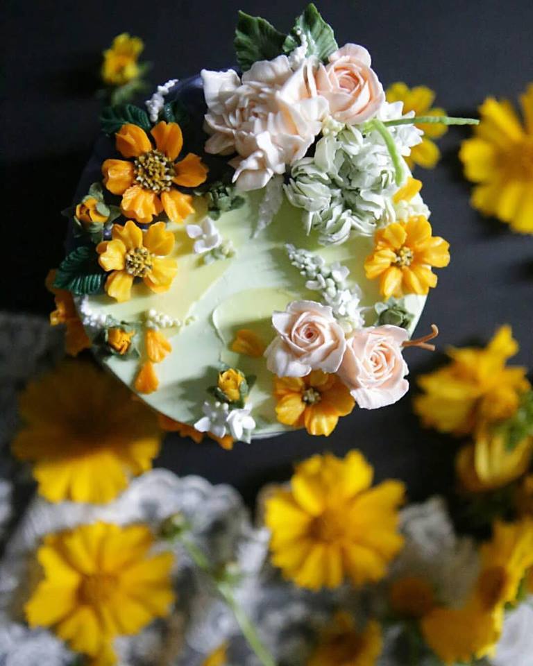 Cakes as a work of art - Cake, Cream, , Dessert, Sweets, Bakery products, Flowers, Confectionery, Longpost