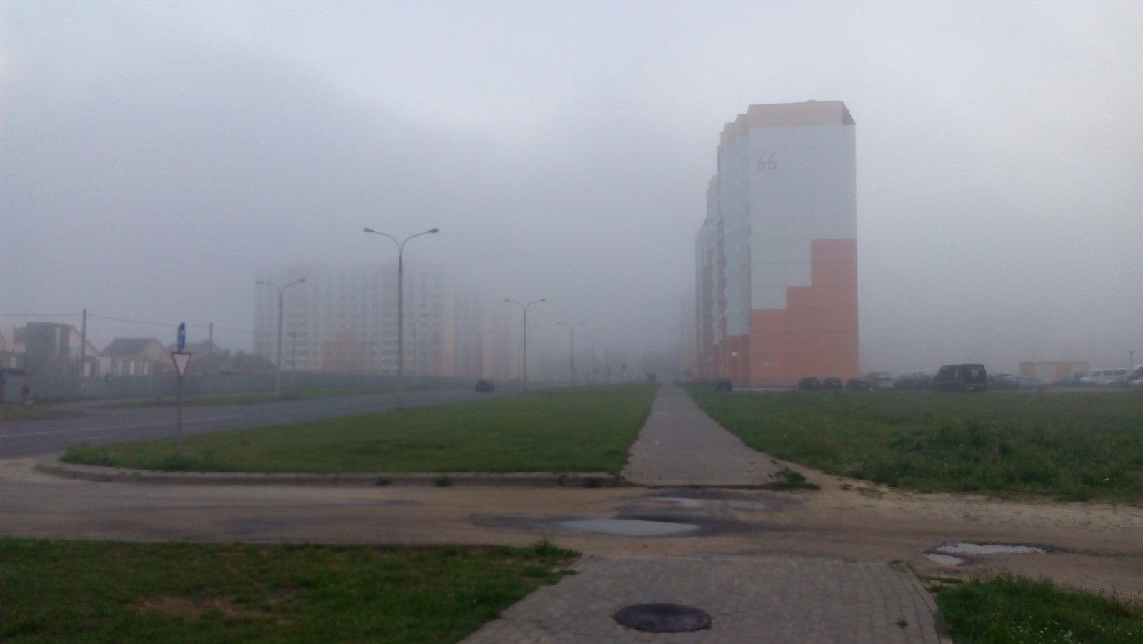 My dear city... - My, Mozyr, Morning, Fog, Silence, No people, Republic of Belarus, Longpost