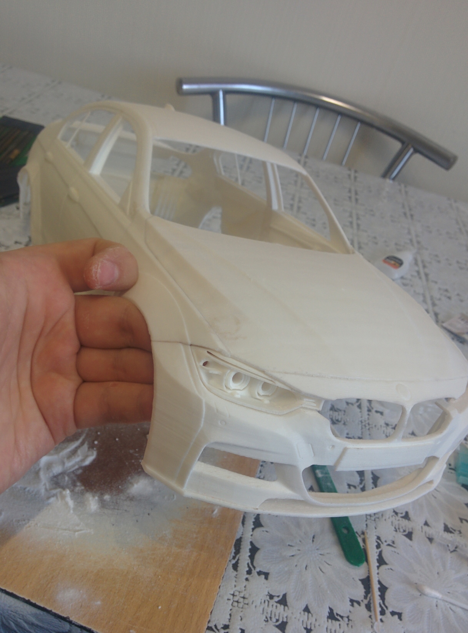 We make the body of BMW 3 (f30) m sport (m package) with m performance package for RC model with 1/10 scale using 3d printing. Part 6 - My, 3D печать, , Rc, Bmw, , , M performance, 3D printer, Longpost, Radio controlled models