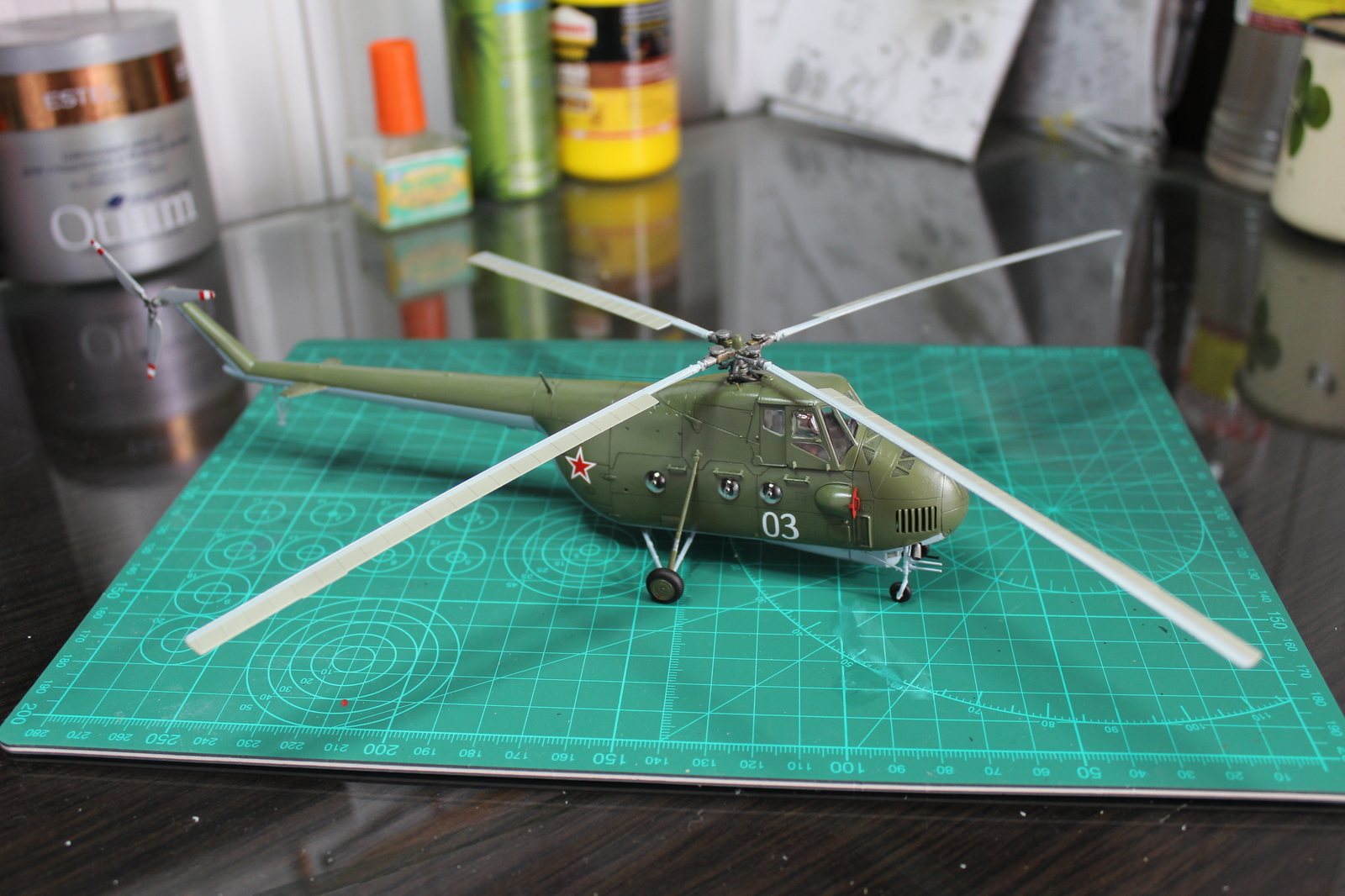 Domestic (Soviet) helicopter Mi-4 - My, Helicopter, Mi-4, Aviation, Army, Prefabricated model, Stand modeling, Weapon, Longpost