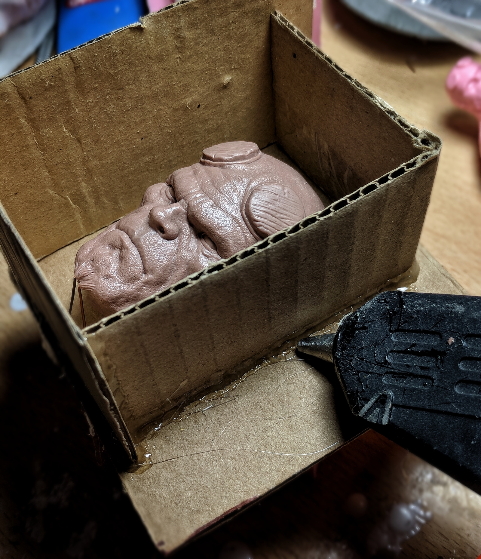 How to make a simple silicone mold - My, Silicone, Hellboy, Tutorial, Creation, Shaping, Sculpture, Plasticine, Longpost