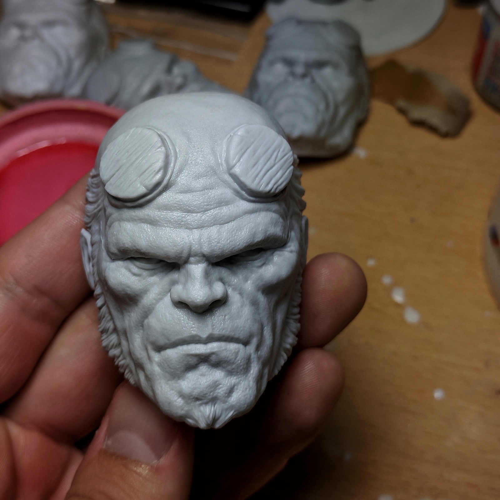 How to make a simple silicone mold - My, Silicone, Hellboy, Tutorial, Creation, Shaping, Sculpture, Plasticine, Longpost