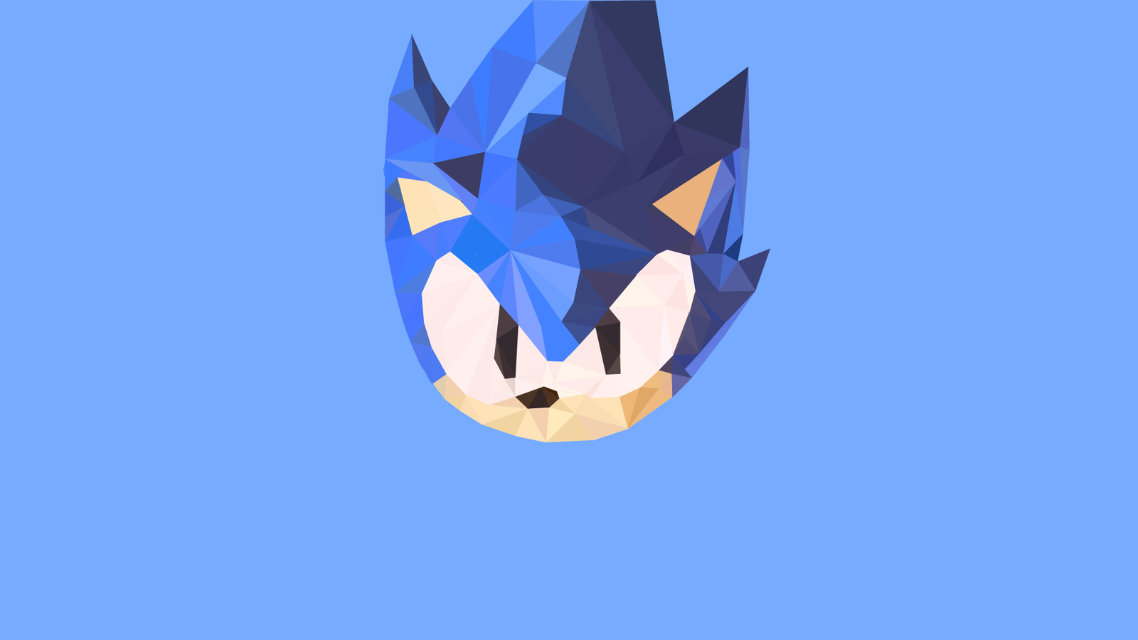 Sonic The Hedgehog  -  Low poly - My, Sonic the hedgehog, , Game art, Art, Low poly