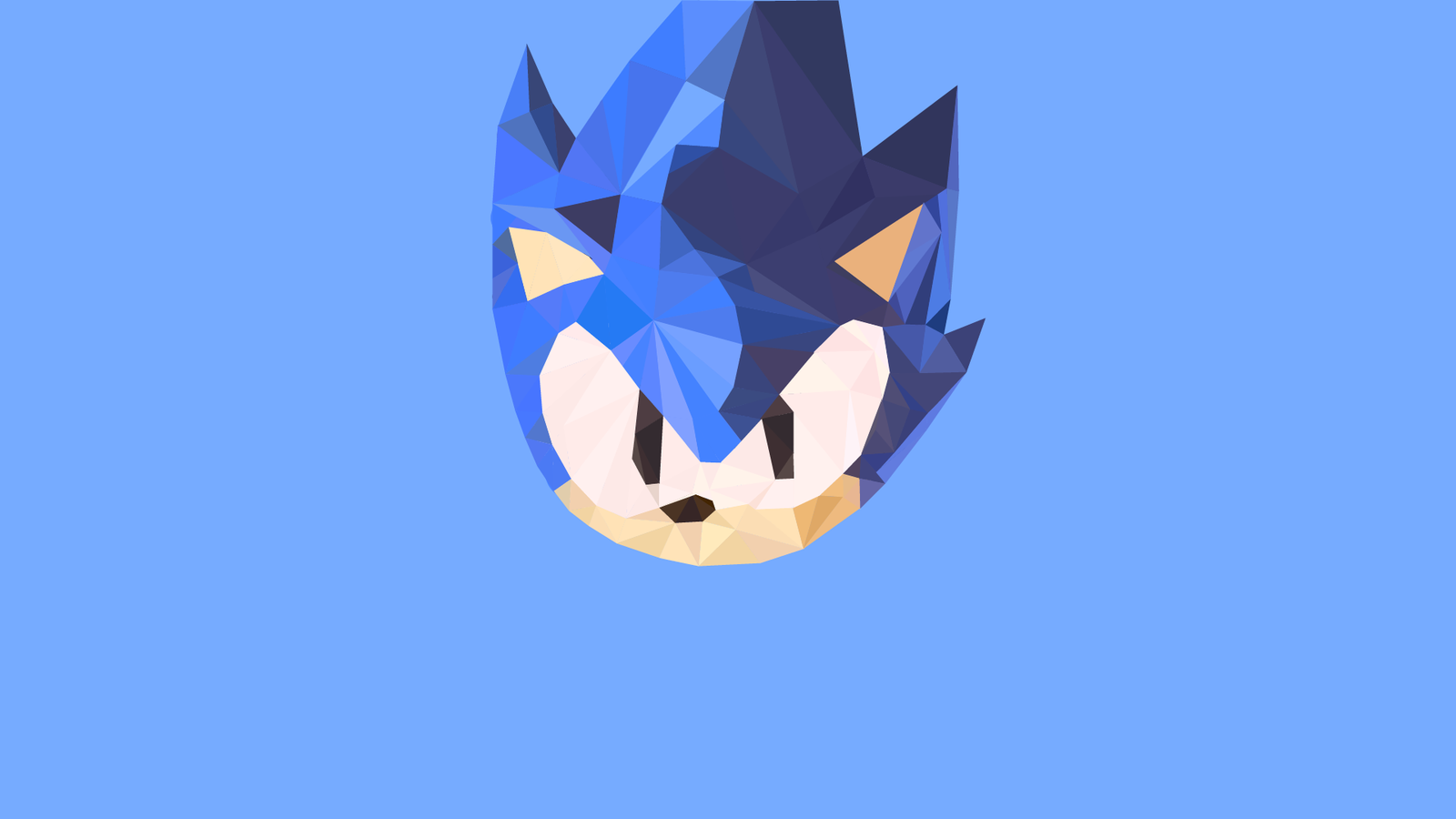 Sonic The Hedgehog  -  Low poly - Моё, Ежик Соник, Sonic CD, Game Art, Арт, Low poly