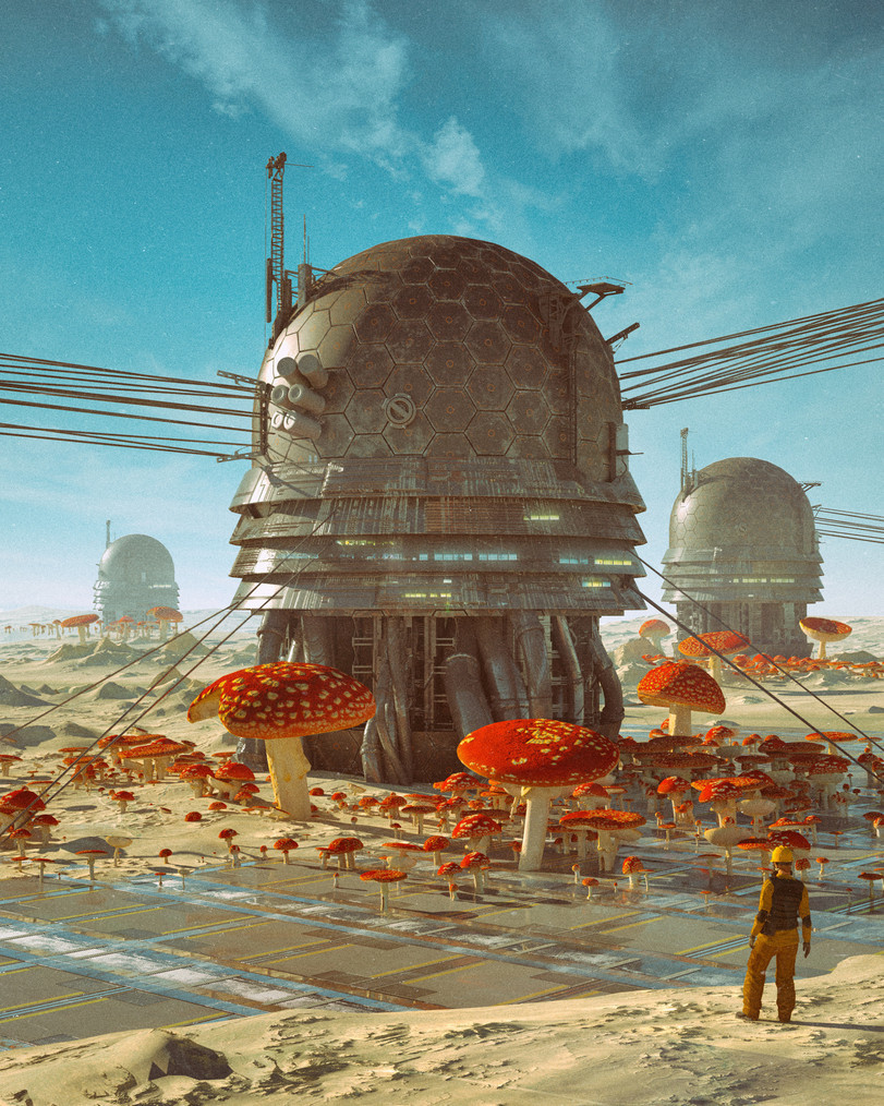 mushroom generator - Drawing, Art, Miracle Mushrooms, Generator, Beeple