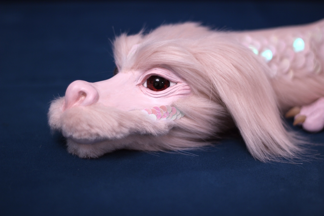 Pink Falkor - My, Falkor, Endless story, Polymer clay, Needlework without process, Friday tag is mine, Longpost