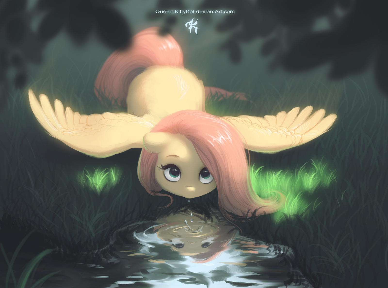 Ponies at the waterhole - My little pony, PonyArt, Katputze, Fluttershy