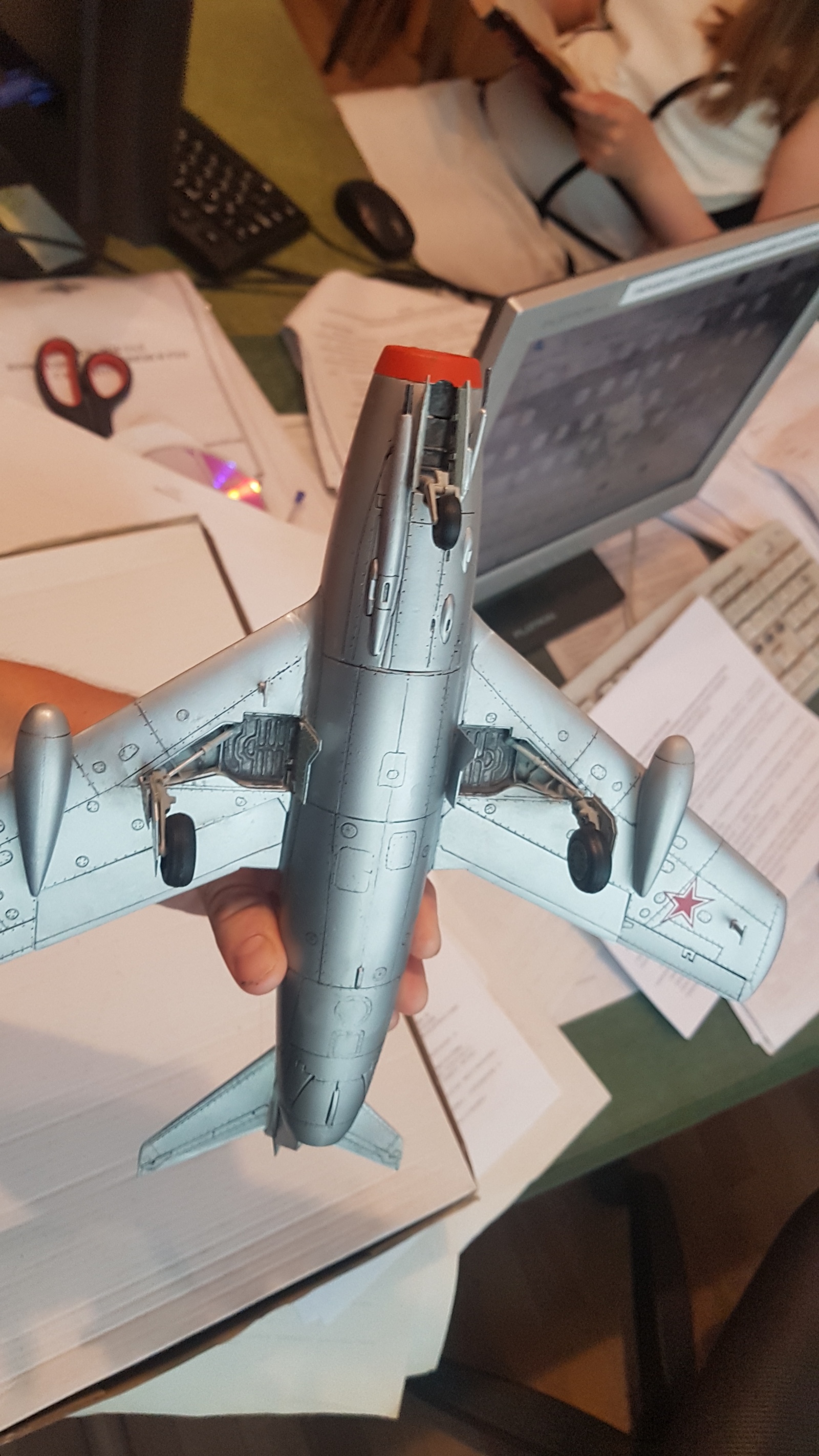 Mig-15 - My, Airplane, Fighter, Aviation, Modeling, Stand modeling, Longpost