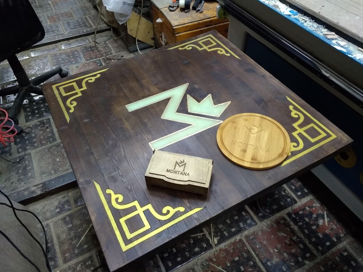 Table for hookah! - My, Interior, CNC, Hookah bar, Epoxy resin, Longpost