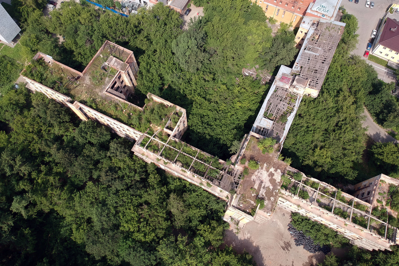 Abandoned hospital - My, Abandoned, Hospital, BSMP, Yekaterinburg, Photosphere, Aerial photography, DJI Spark, Fuck aesthetics