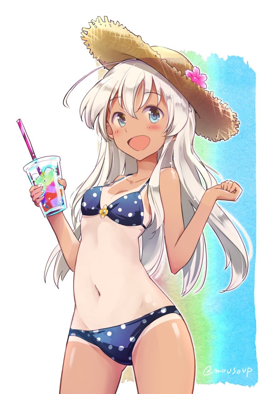 To the beach - Kantai collection, Ro-500, Ro, Sazanami, Anime, Anime art, , Swimsuit, Longpost