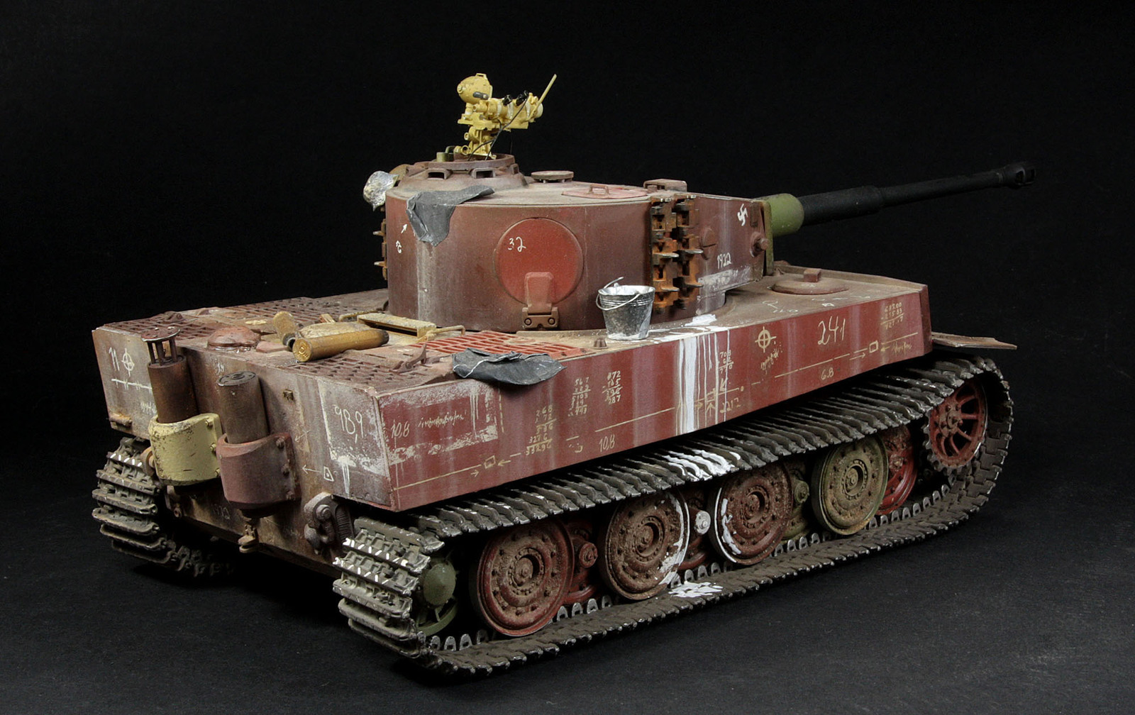 Building painting for 7 days of the tank Tiger I Nachtjger - My, Stand modeling, Hobby, Tamiya, BTT, Longpost, Tanks, Tiger I