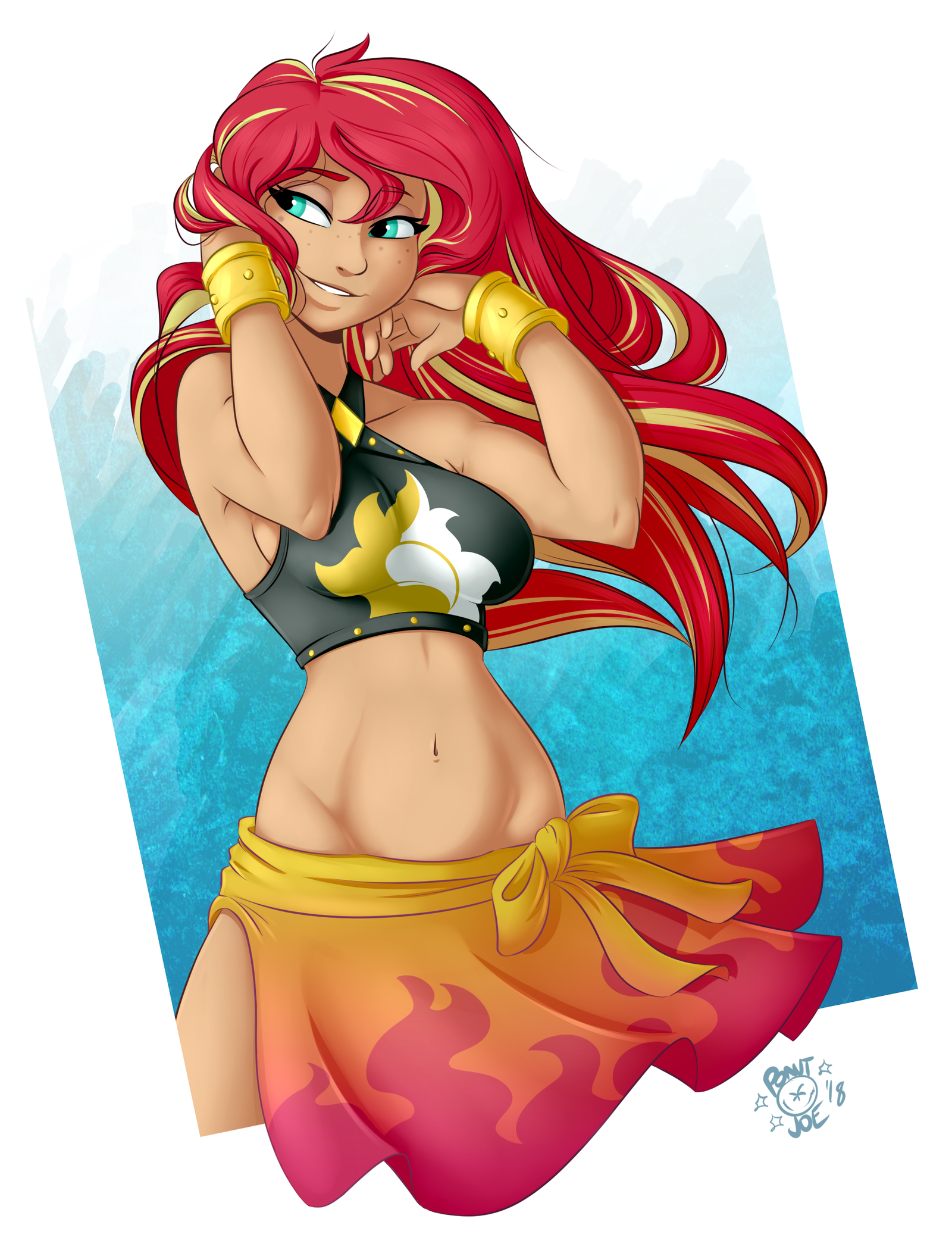 Sunset shimmer - Art, My little pony, Sunset shimmer, Humanization, Ponutjoe