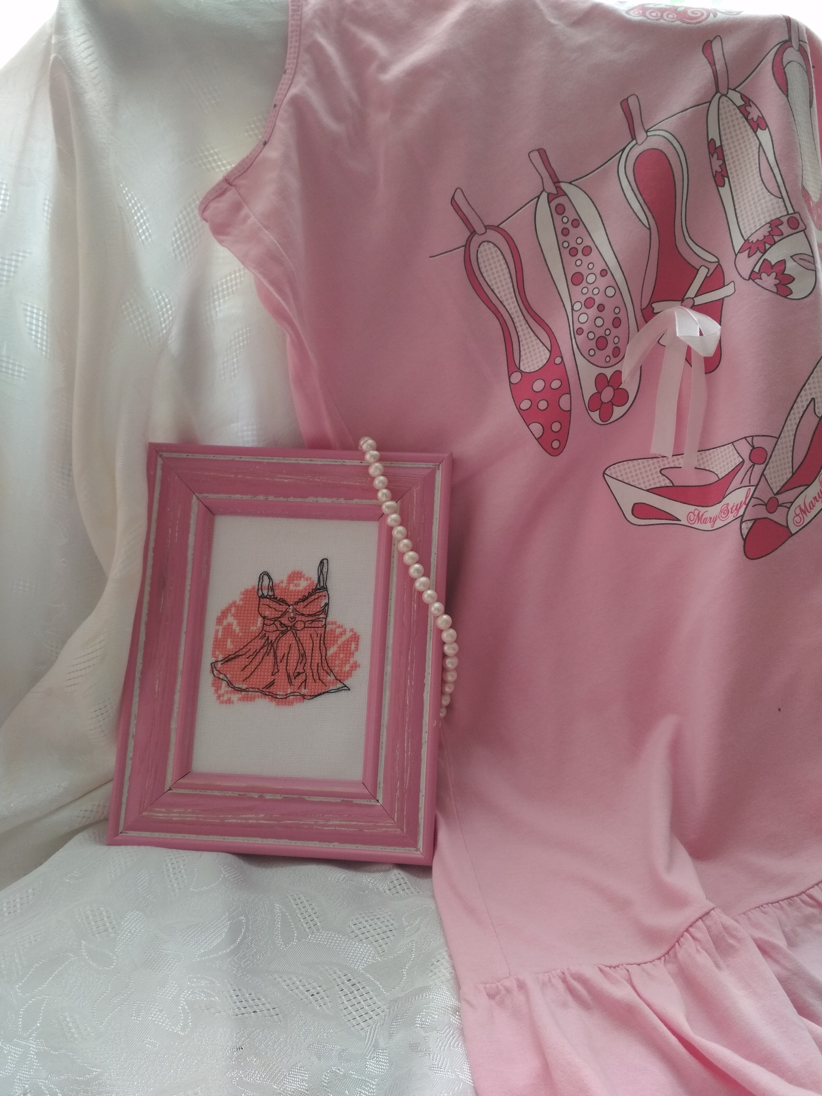 My new works - embroidery and decoupage - My, Embroidery, Decoupage, Longpost, The photo, Underwear, the Rose, Casket