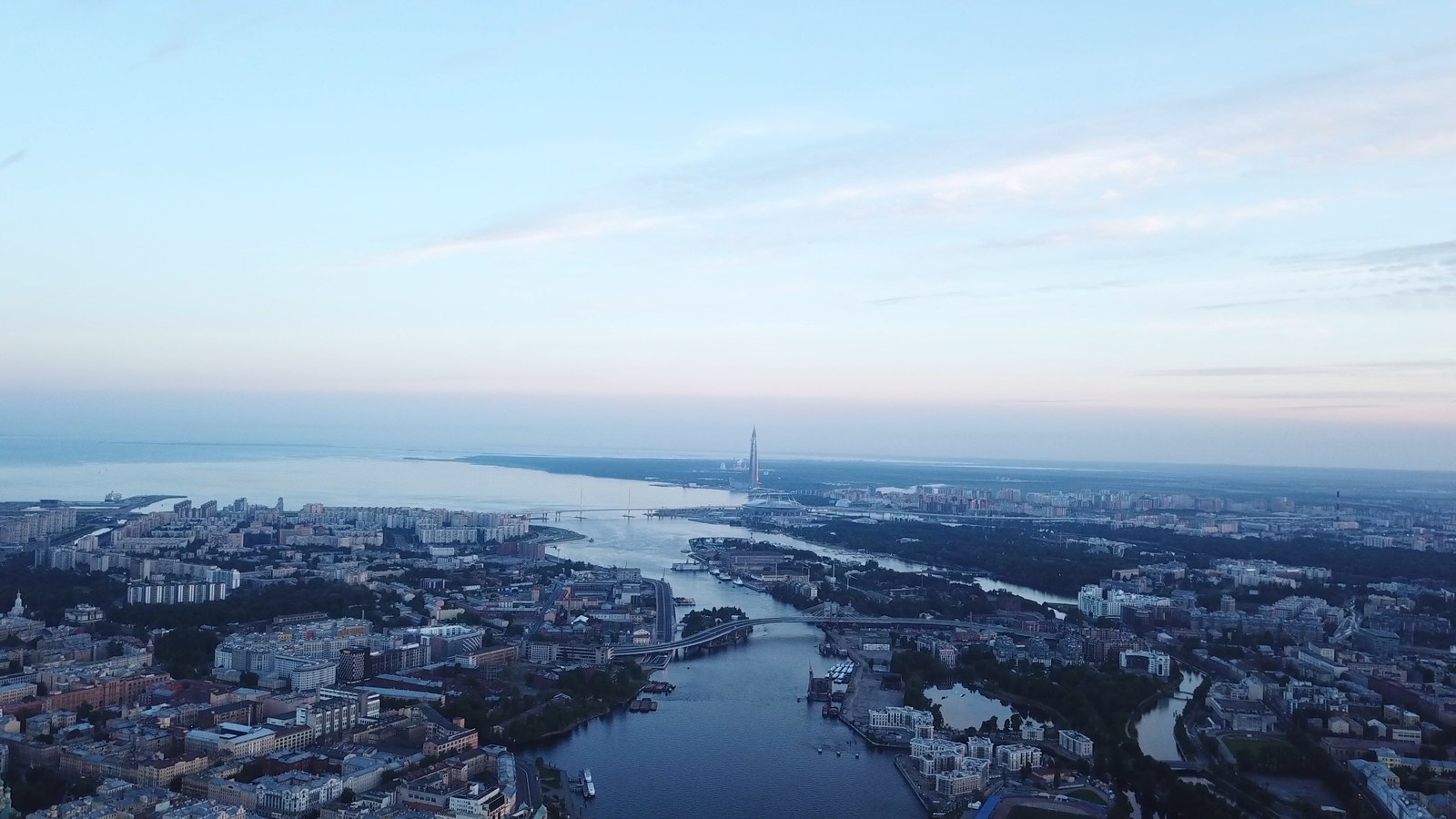 Dawn in St. Petersburg. City center. Drone. Omon. - My, Saint Petersburg, dawn, Quadcopter, Copter, The sun, Longpost