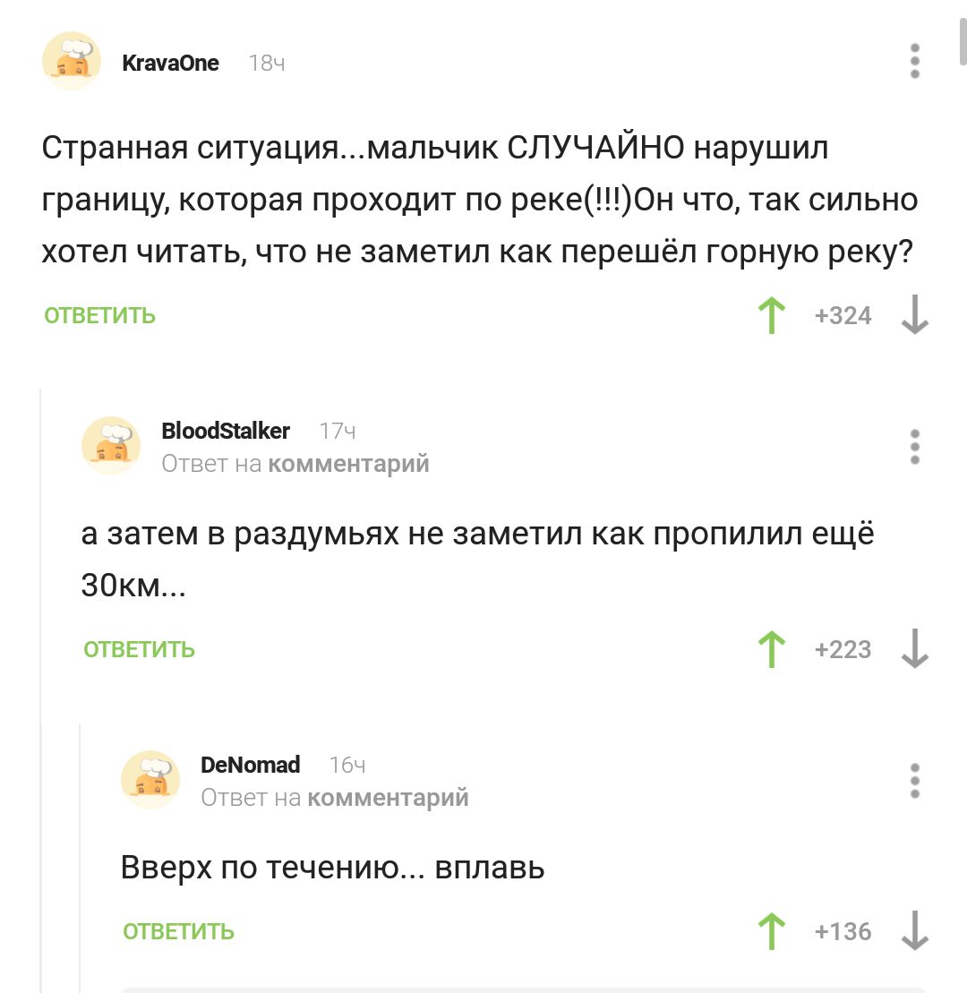 Когда очень хочешь почитать в одиночестве - Комментарии на Пикабу, Мальчик, Граница, Скриншот