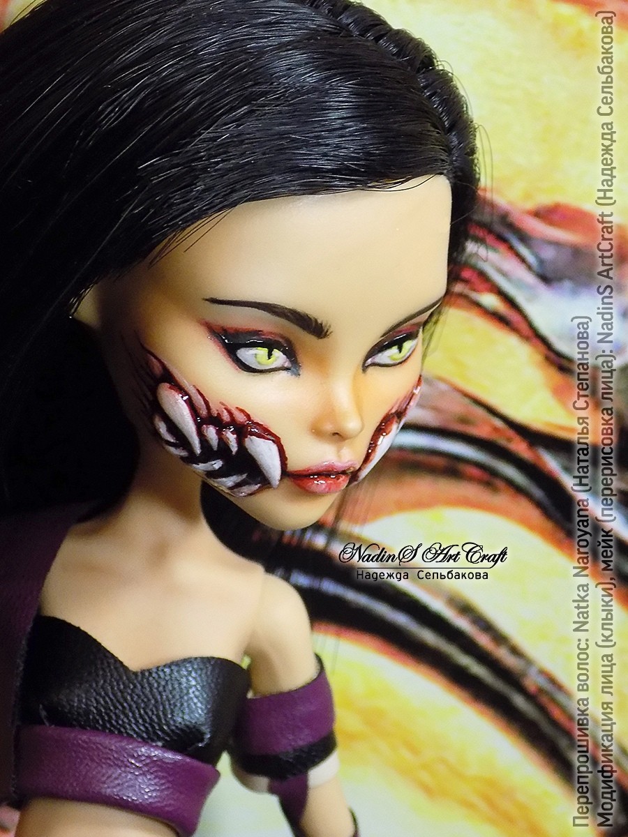 Milina (Mortal Combat). Ooak from Monster High doll - Ooak, Ooak, Doll, Redrawing, Milina, , Mortal kombat, Handmade, Longpost