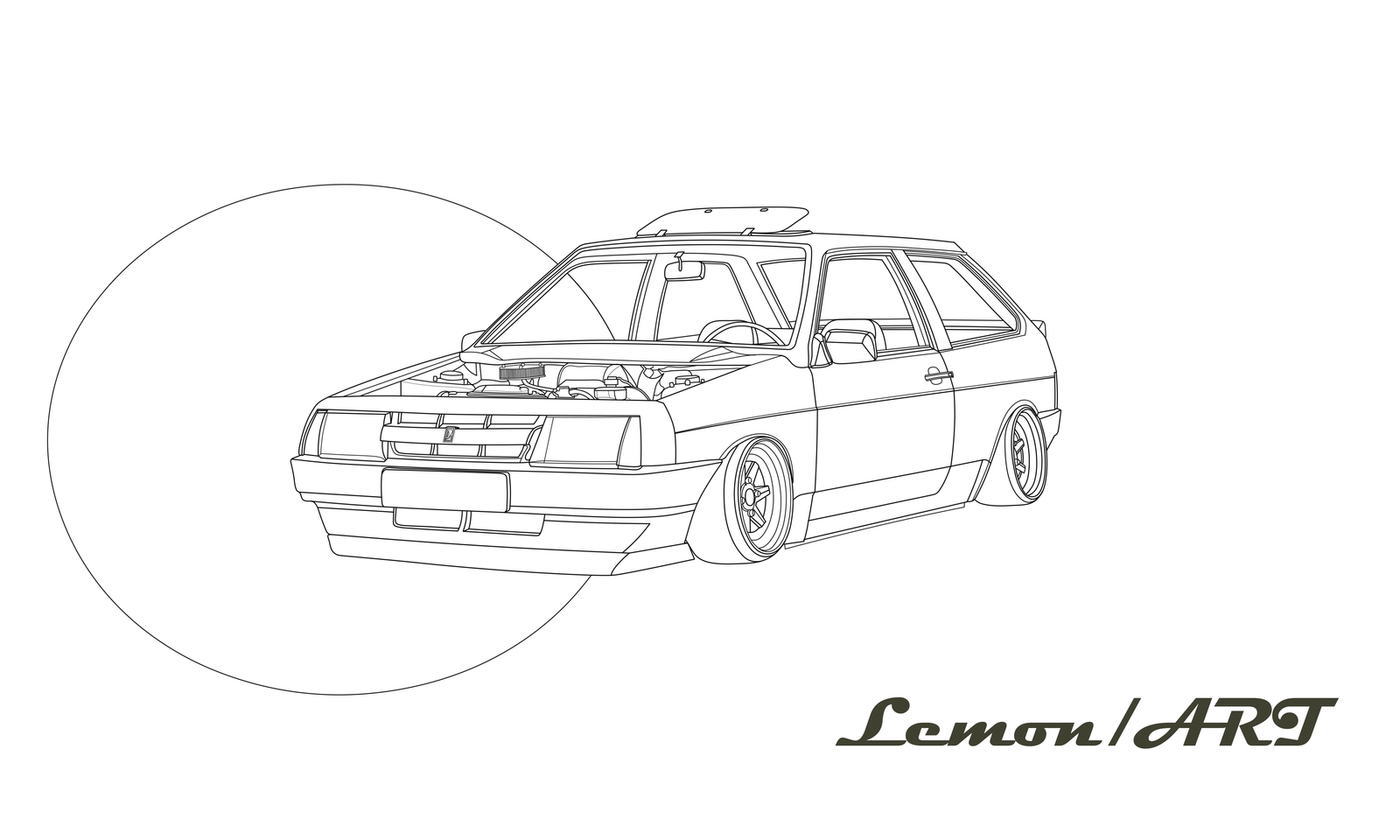 LEMON ART-2108 STENCE - Моё, Stance, Рисунок, Машина