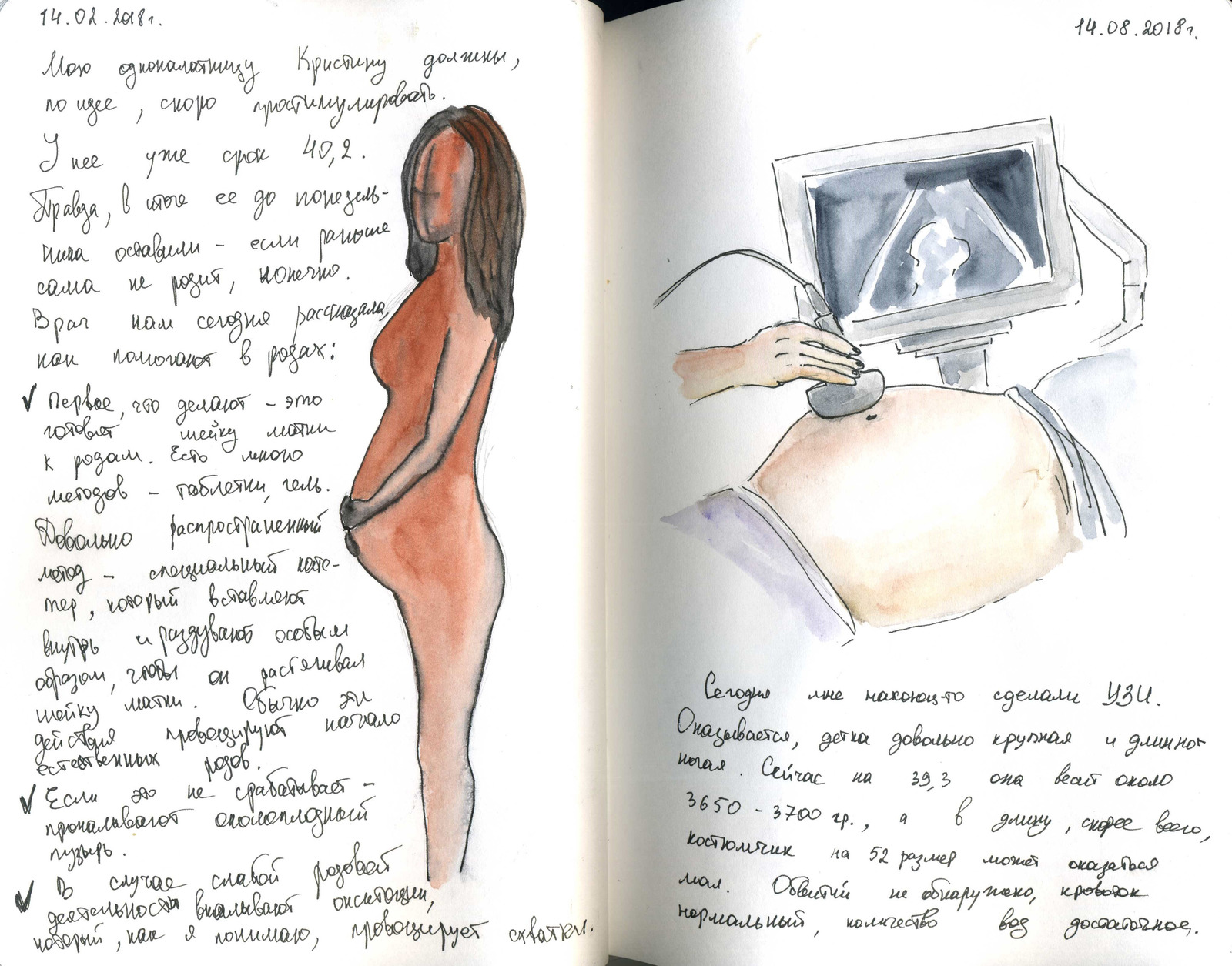 What would you do/do in a maternity hospital? Illustrations that I drew while expecting a baby - My, Painting, Sketch, Longpost, Childbirth, Maternity hospital, Sketch, Drawing, Watercolor