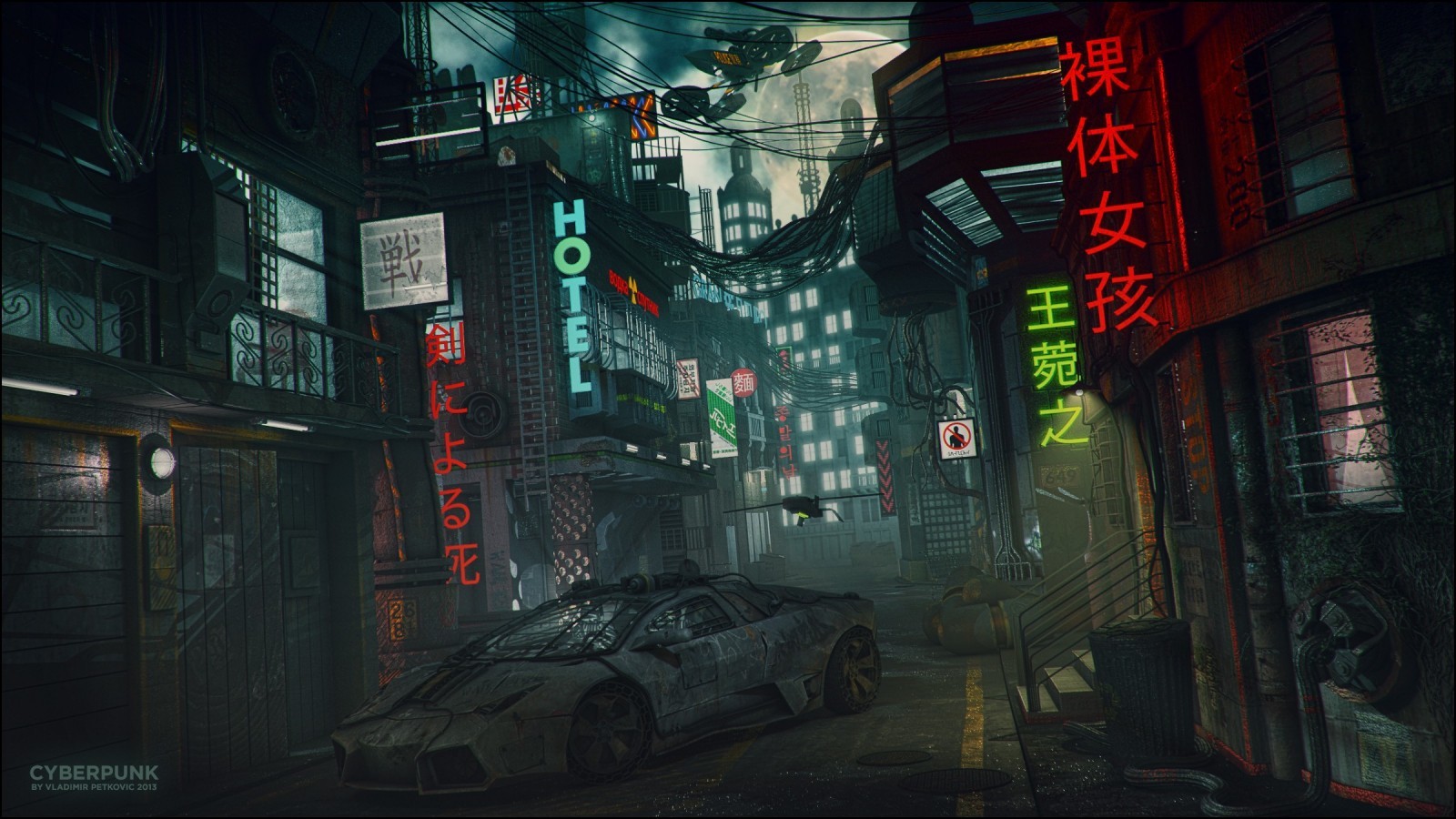 Lots of cyberpunk and neo-noir - Art, Neonoir, Назад в будущее, Cyberpunk, A selection, Longpost, Back to the future (film)