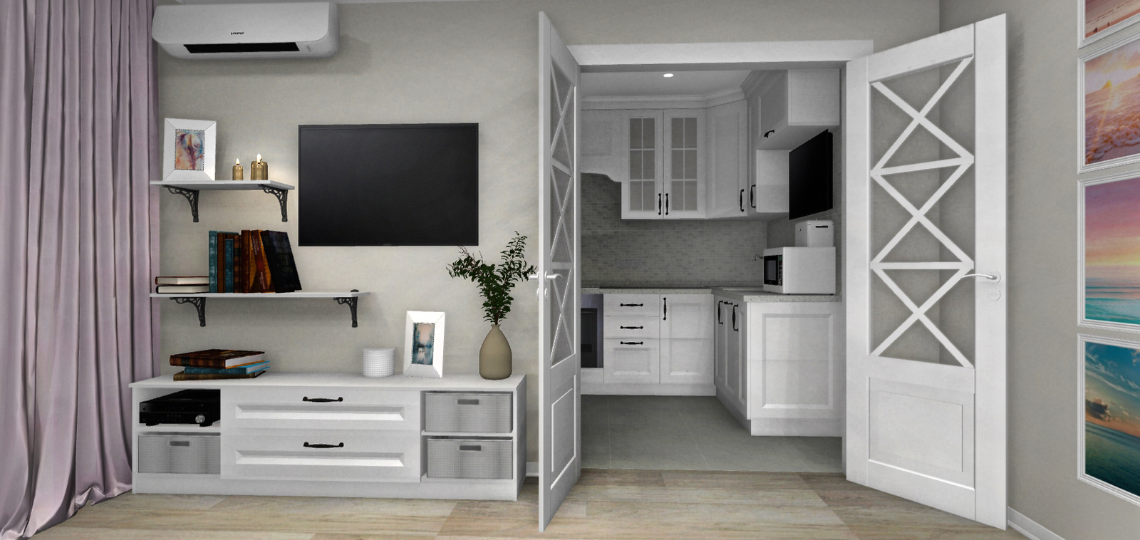 One-room apartment 40 m2 - My, Interior Design, Project, Longpost