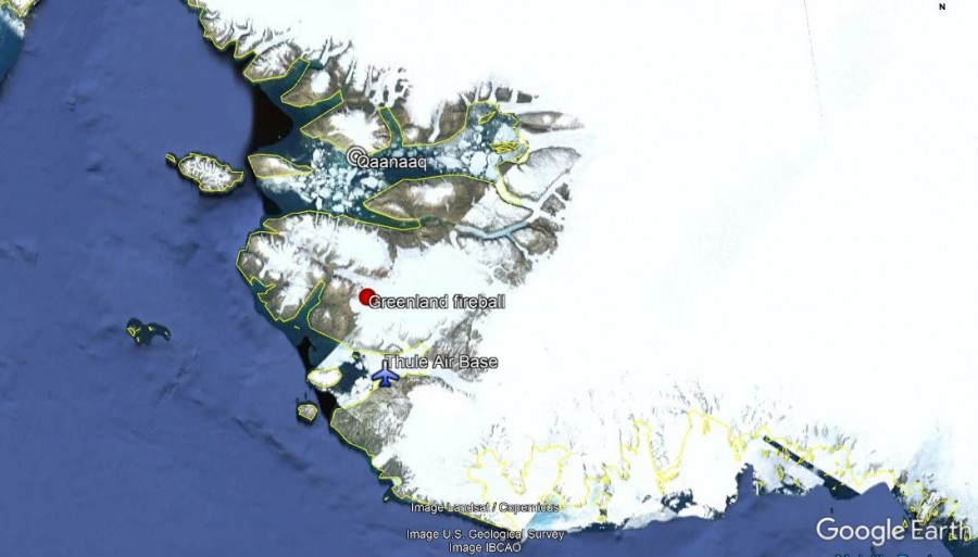 В небе над Гренландией взорвался болид - Гренландия, Взрыв, Болид, Космос, Небо, Длиннопост