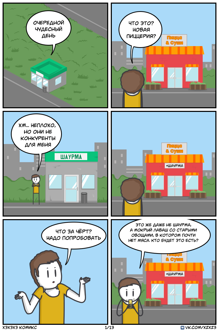 Save the shawarma at any cost - My, Comics, Humor, Xzxz3, Shawarma, Longpost