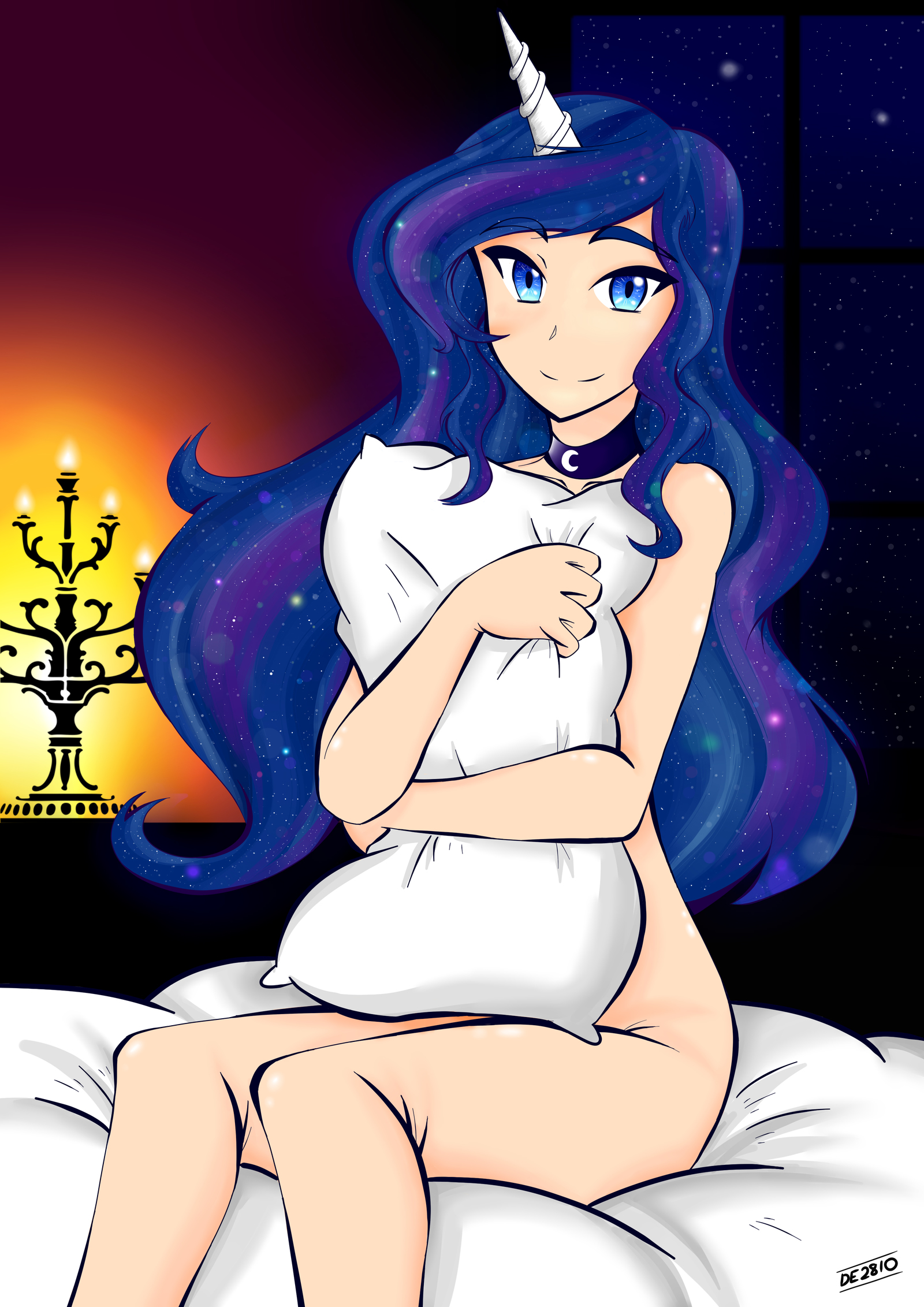 Bedtime Luna - My little pony, Princess luna, Humanization, Dragonemperror2810, MLP Edge