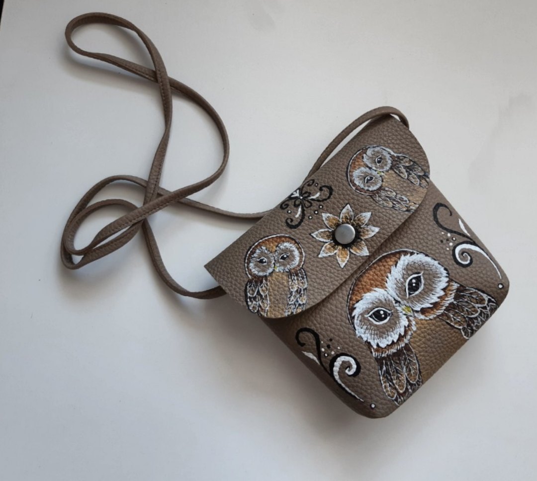 Handbags with the author's hand-painted from St. Petersburg. - My, Owl, , Сумка, Copyright, Painting, Saint Petersburg, Longpost