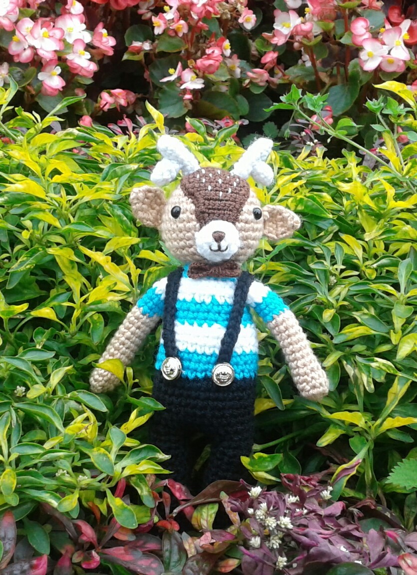 The deer who loved flowers - My, Amigurumi, Crochet, Deer, , Hobby, Longpost, Deer