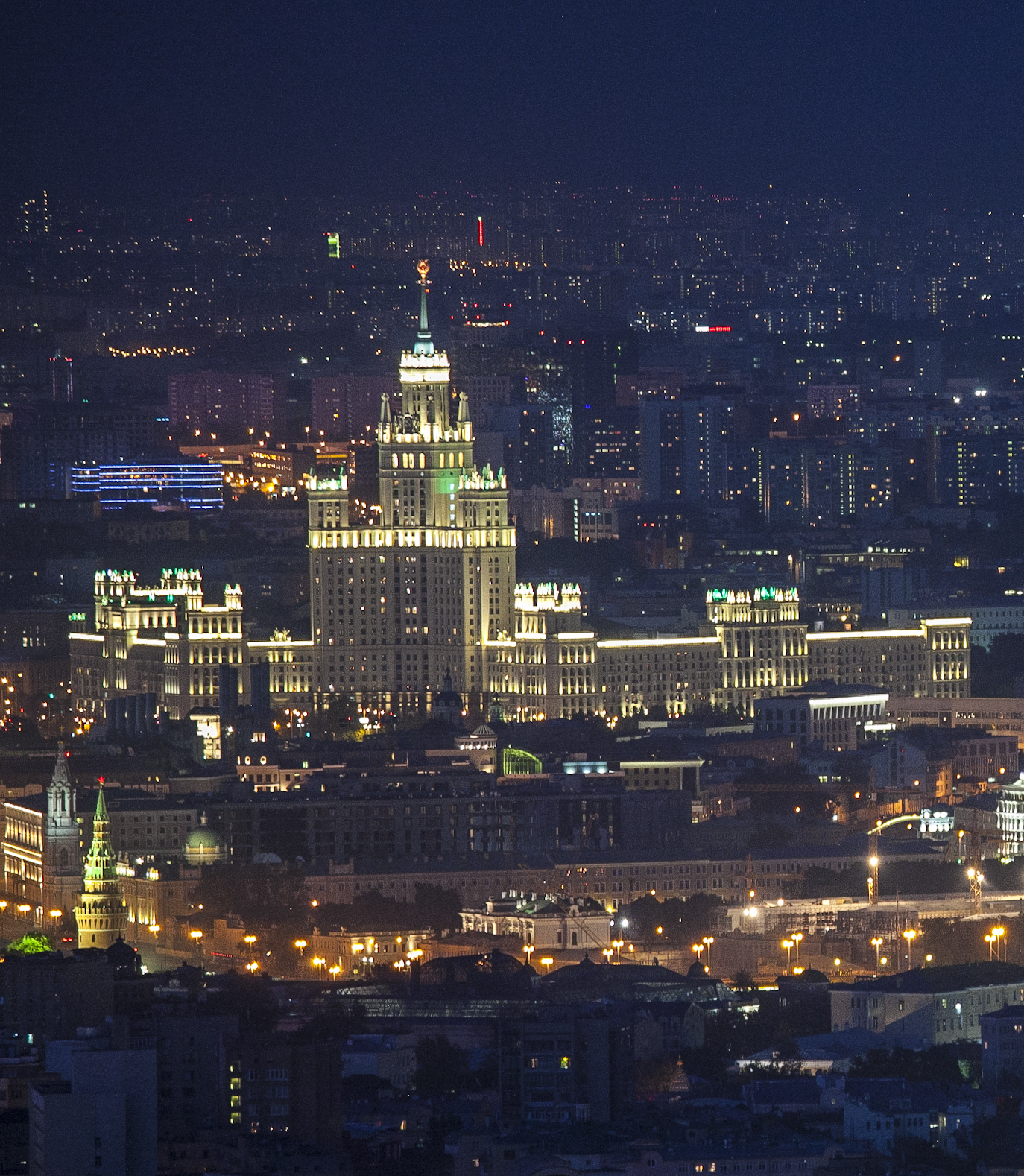 Moscow from the Empire tower before and after sunset - My, Moscow, The photo, Longpost