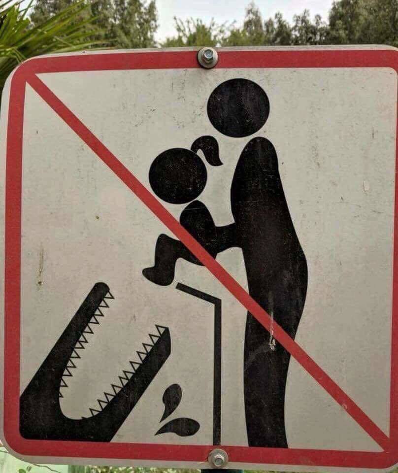 Don't feed crocodiles - Signs, Zoo, Crocodile, Crocodiles