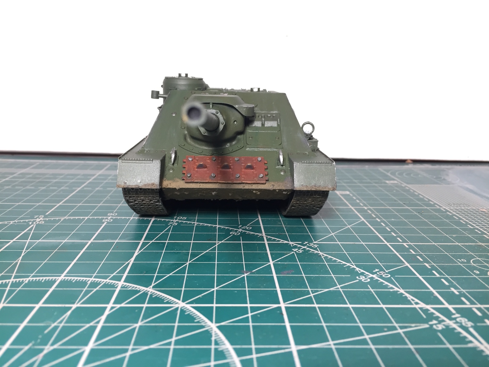 SU-100 from Zvezda in 1:35 scale - My, Su-100, Stand modeling, Modeling, 1:35, Painting, the USSR, Longpost