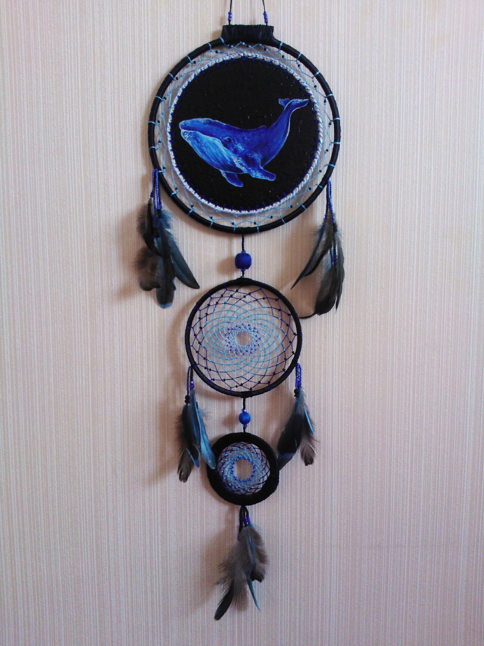 Dreamcatcher Deep Ocean - My, Dreamcatcher, Needlework with process, Painting, Longpost