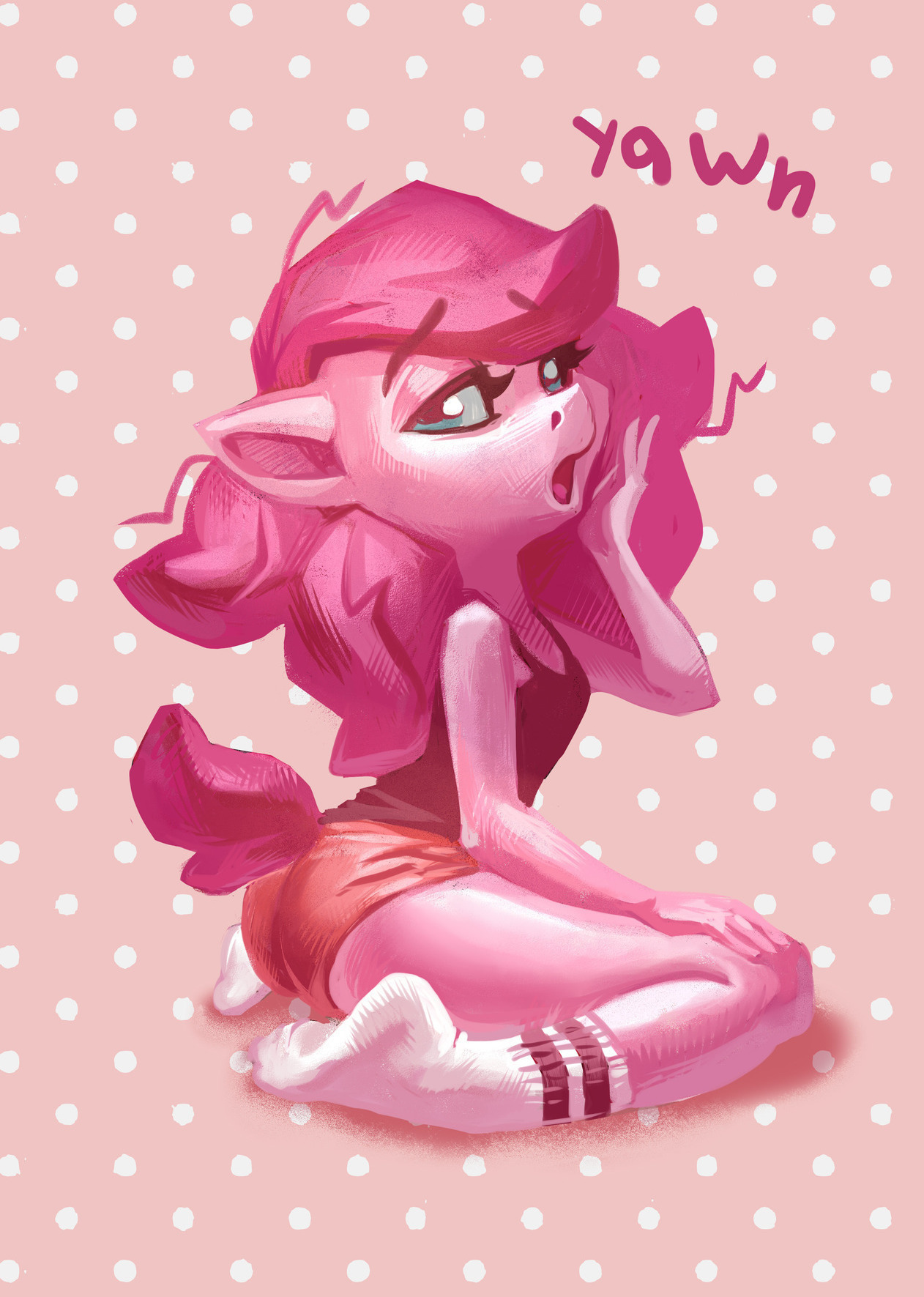 Morning Holivi - My little pony, Original character, Anthro, PonyArt, MLP Socks, Holivi