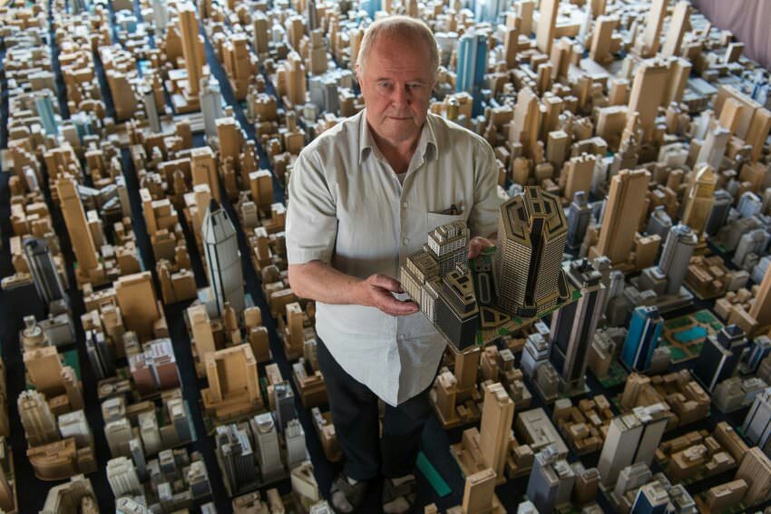 This elderly German has been building a paper town for 65 years. Over the years, he built 4,000 detailed houses. Everyone would be so persistent! - Interesting, Talent, Master, The photo, Unusual, Skillful fingers