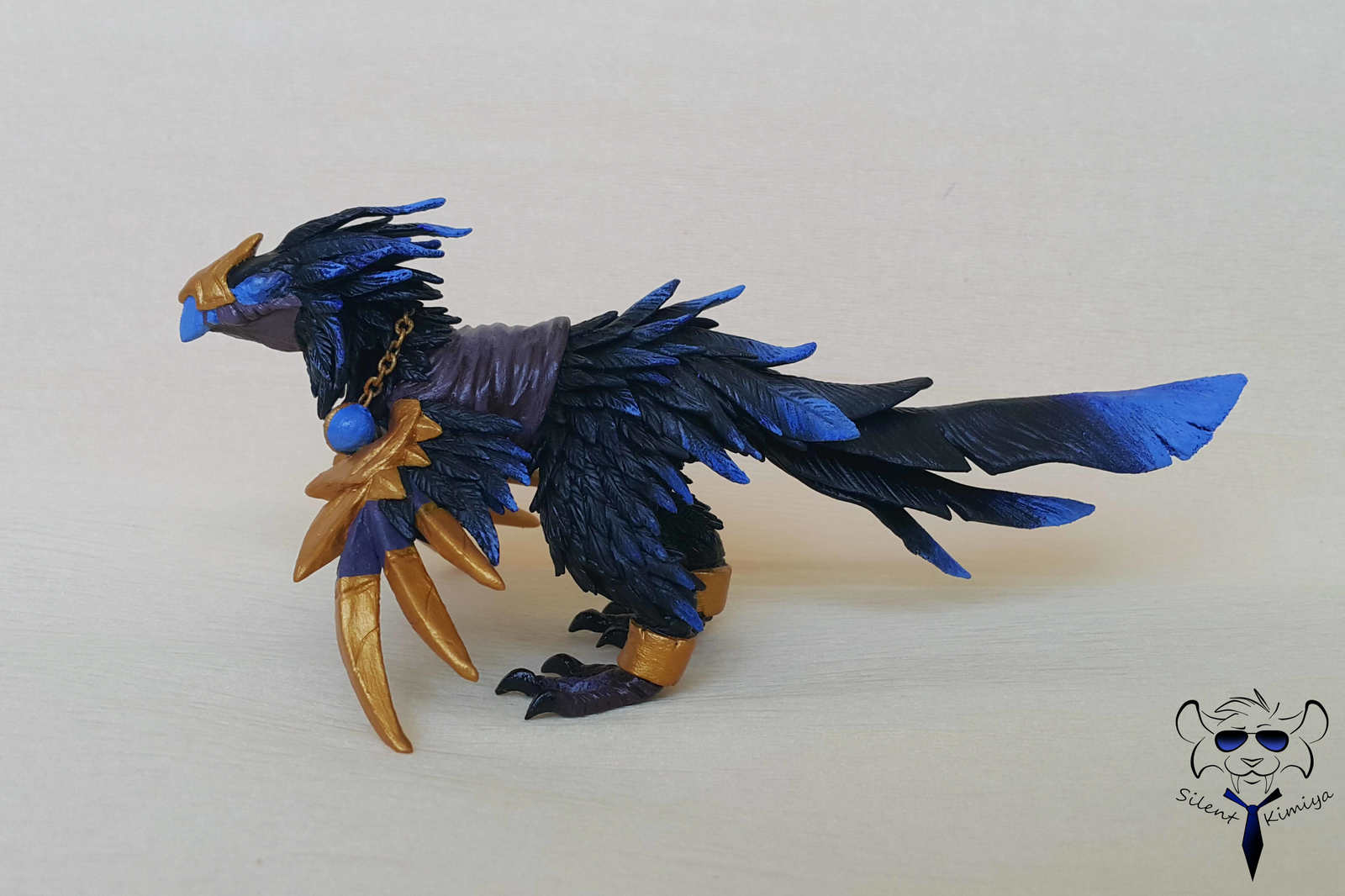 Anzu, Lord of the Ravens (World of Warcraft) - My, World of warcraft, Warcraft, Needlework with process, Handmade, Figurine, Needlework, Polymer clay, Handmade, Longpost, Figurines