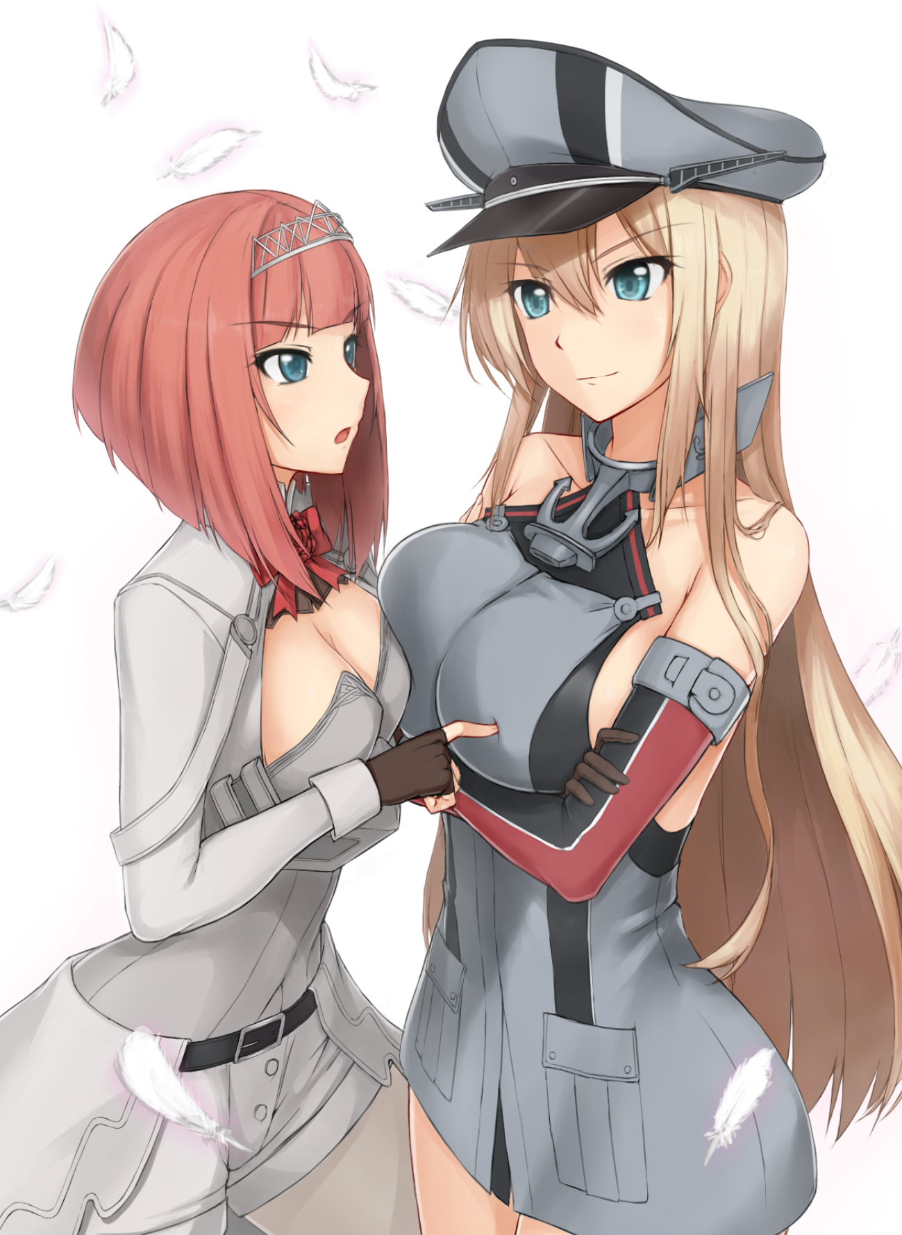 Ark Royal and Bismarck (Artist: GHound) - Kantai collection, Anime, Anime art, ARK Royal, Bismarck