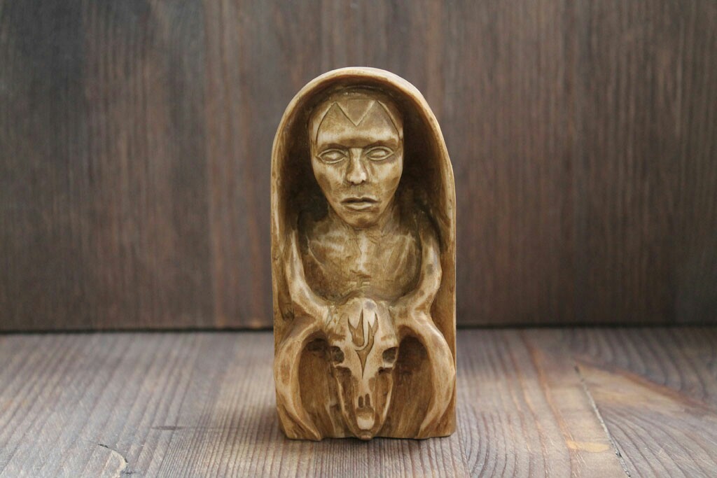 Forest witch. Dark side. Wood figurine. - My, Needlework without process, Wood carving, Mythology, Witch, Longpost