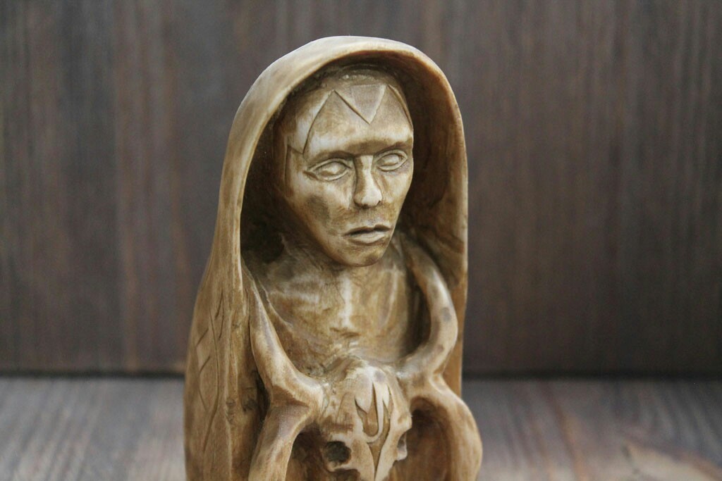 Forest witch. Dark side. Wood figurine. - My, Needlework without process, Wood carving, Mythology, Witch, Longpost