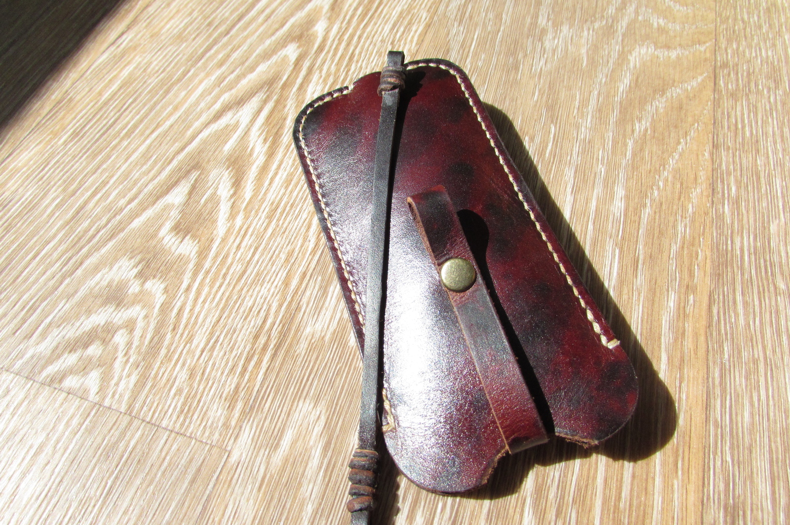 Key holder made of leather for a good person. - My, Leather products, Leather, Housekeeper, Presents, With your own hands, Needlework without process, Longpost